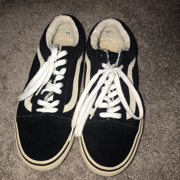 white vans with fur inside